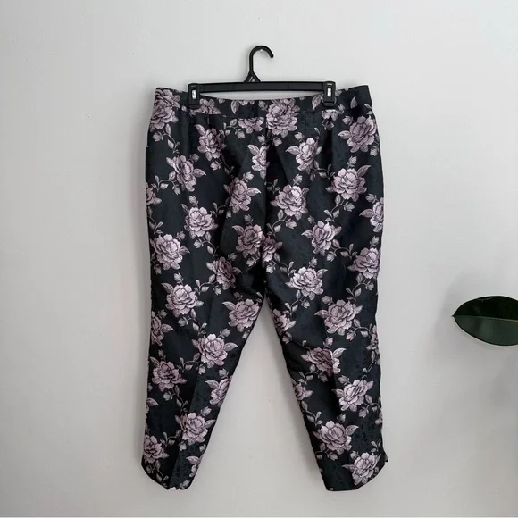 Talbots Jacquard Floral Ankle Sheen Pants 18WP - Picture 4 of 6